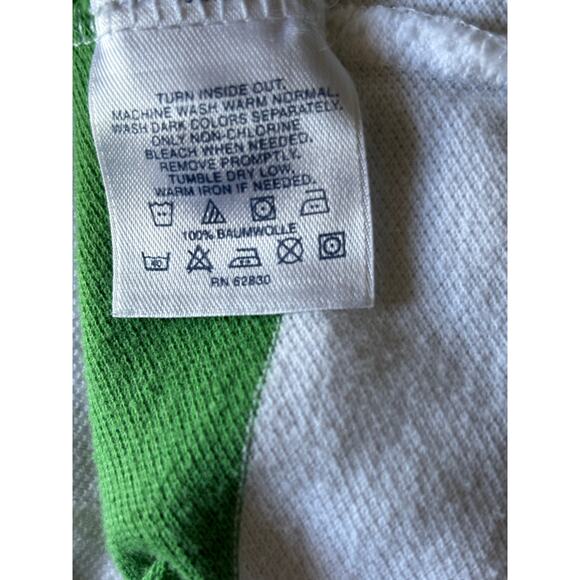 Lands' End Boys Polo Shirt Green Stripe Size Small 4 - Picture 6 of 7